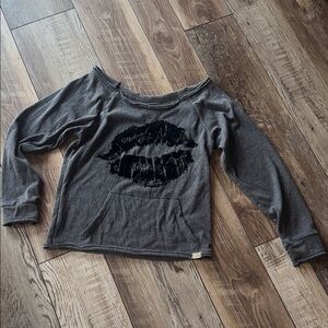 GENERATION Y Gray Madonna Material Girl Off the Shoulder Top